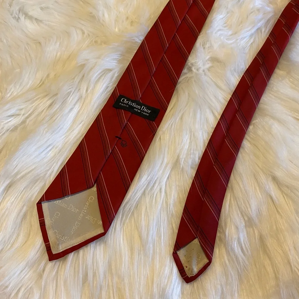 Dior vintage red Dior stripped tie